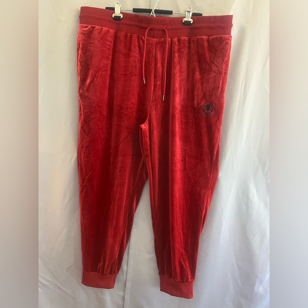 True religion velour logo jogger men-burgundy